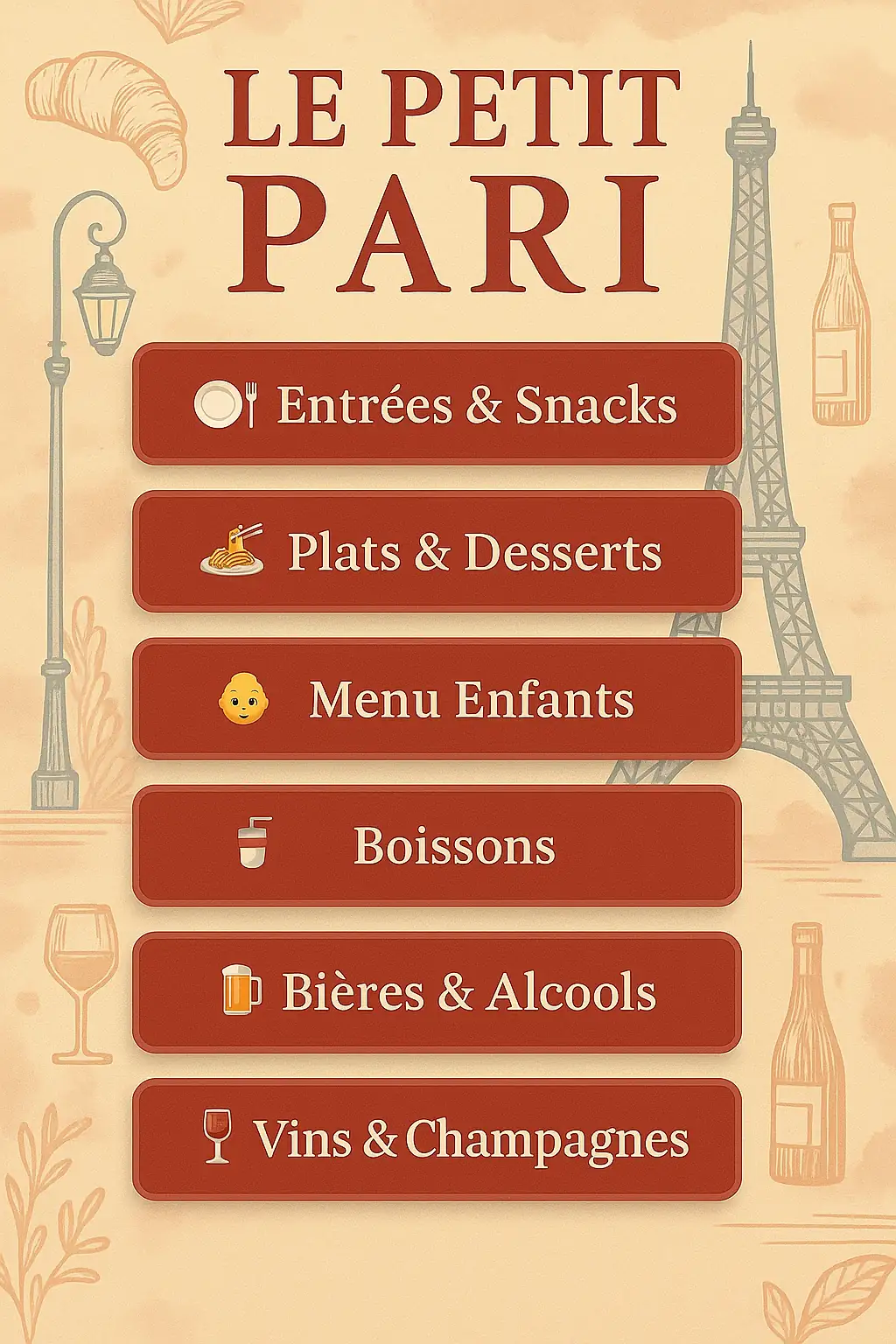 Menu Le Petit Pari